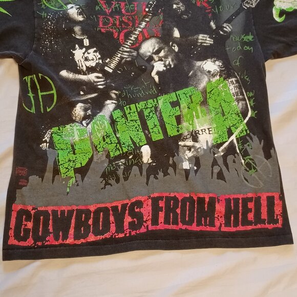 Vintage 1992 Hanes Beefy Pantera Cowboys from Hell AOP T-Shirt Adult L - Picture 4 of 16